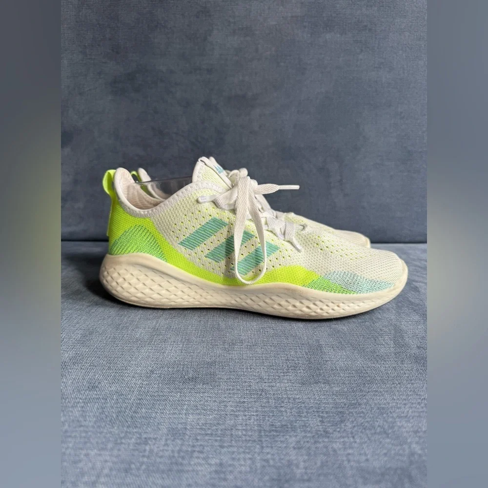Adidas Fluidflow 2.0Bounce Womens Running Shoes SZ 8 Yellow Blue Sneakers